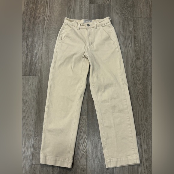 Everlane Straight Leg High Rise Crop Jeans Sandstone Pants  Women’s Size 00/24 - Picture 4 of 16